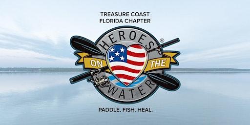 Heroes on the water kayak fishing for veterans and first responders.