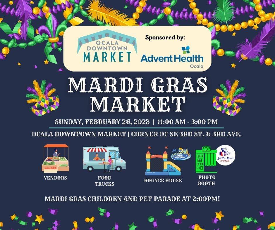 Mardi Gras Market at the Ocala Downtown Market!