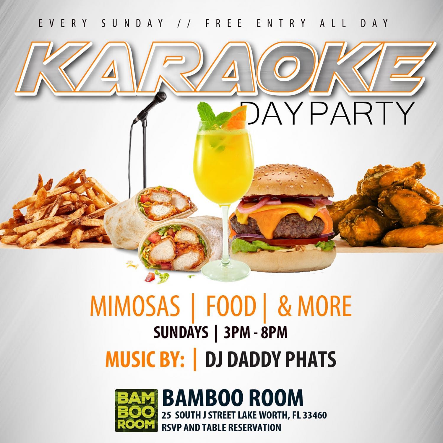 Karaoke Day Party Brunch
Sun Oct 30, 3:00 PM - Sun Oct 30, 8:00 PM
in 10 days