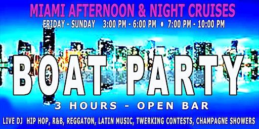 MIAMI’S #1 BOAT PARTY - 3 Hour Open Bar - Live DJ - Hip Hop Music