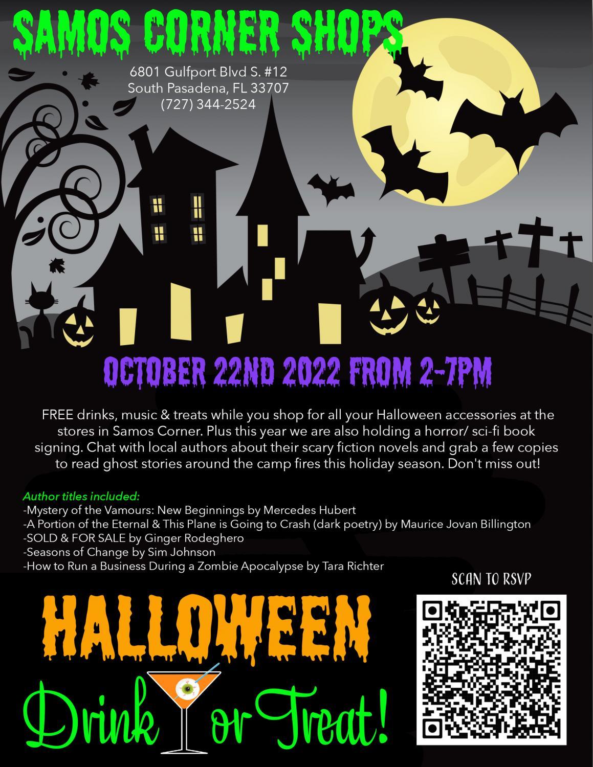 Halloween Drink or Treat
Sat Oct 22, 2:00 PM - Sat Oct 22, 7:00 PM
in 2 days