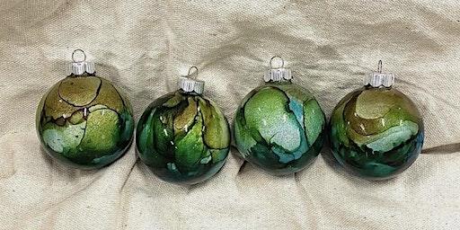 Alcohol Ink Ornament Class at Illie Boutique & Workshop