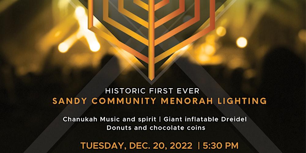 Sandy Giant Menorah Lighting