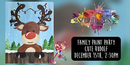 Family Paint Party at Songbirds- Cute Rudolf (ages 5+)