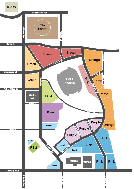 Map and Parking, Kansas City Chiefs