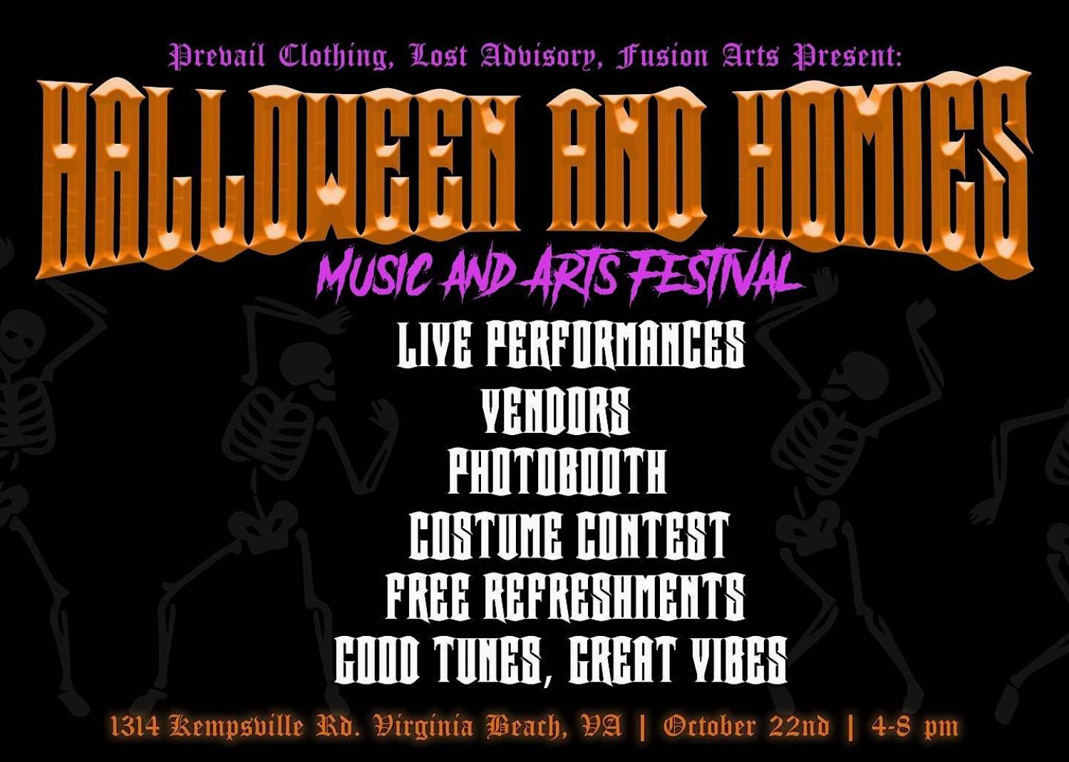 Halloween and Homies: A music and Arts Festival
Sat Oct 22, 4:00 PM - Sat Oct 22, 8:00 PM
in 2 days