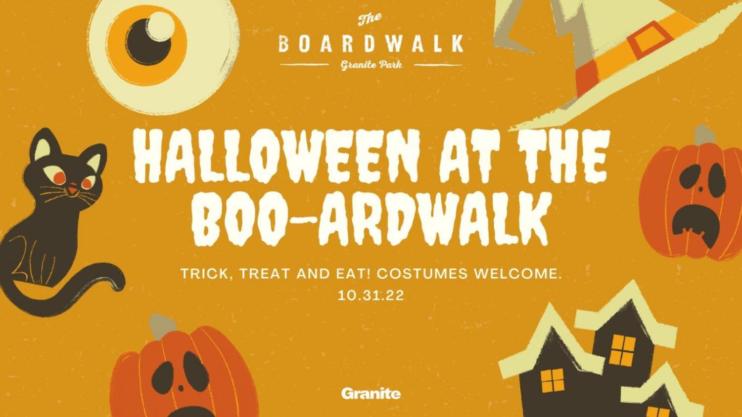 Halloween at the Boo-ardwalk
Mon Oct 31, 5:00 PM - Mon Oct 31, 7:00 PM
in 10 days