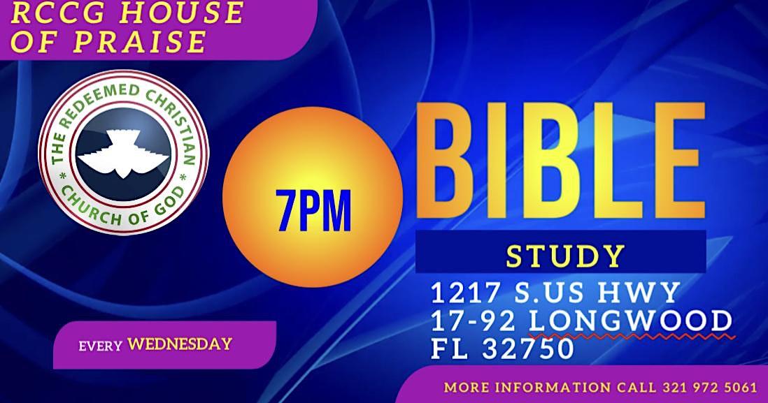 RCCG HOP BIBLE STUDY
Wed Dec 28, 7:00 PM - Wed Dec 28, 8:30 PM
in 54 days