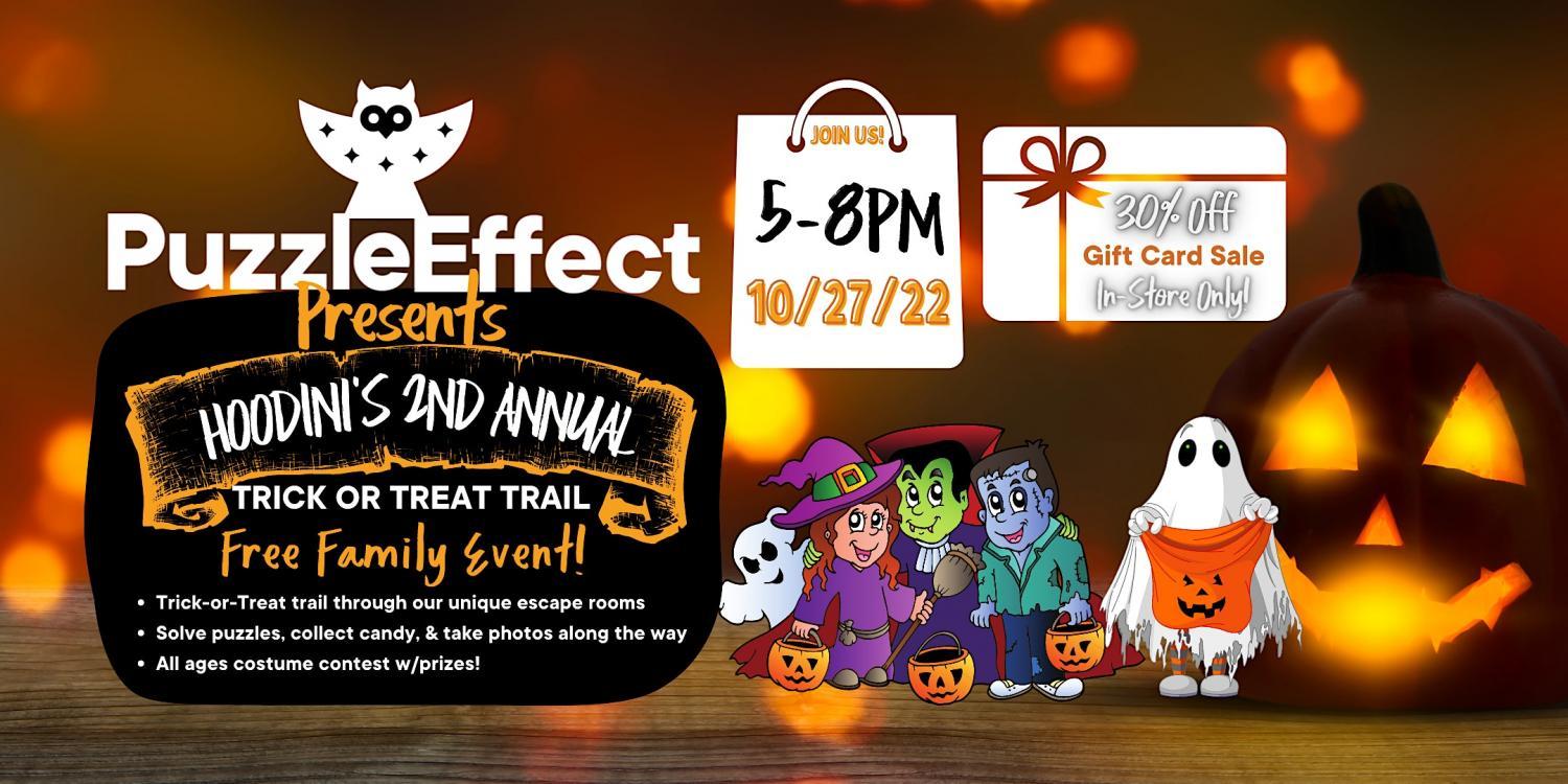 Hoodini's Trick-or-Treat Trail
Thu Oct 27, 7:00 PM - Thu Oct 27, 7:00 PM
in 8 days