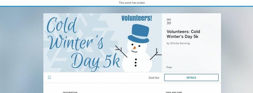 Volunteers: 2022 Cold Winter's Day 5k