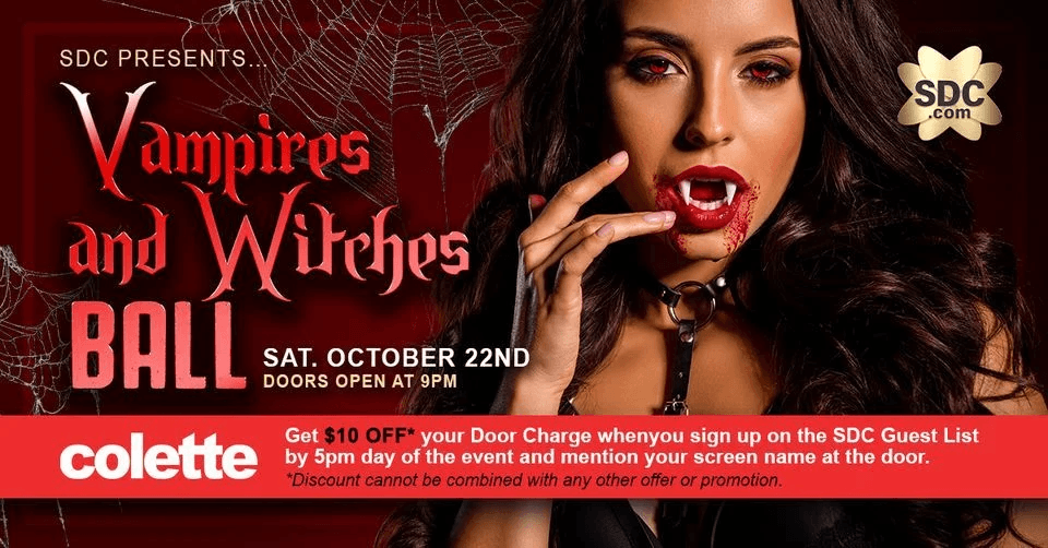 SDC Vampires & Witches Ball
Sat Oct 22, 9:00 PM - Sun Oct 23, 3:00 AM
in 2 days