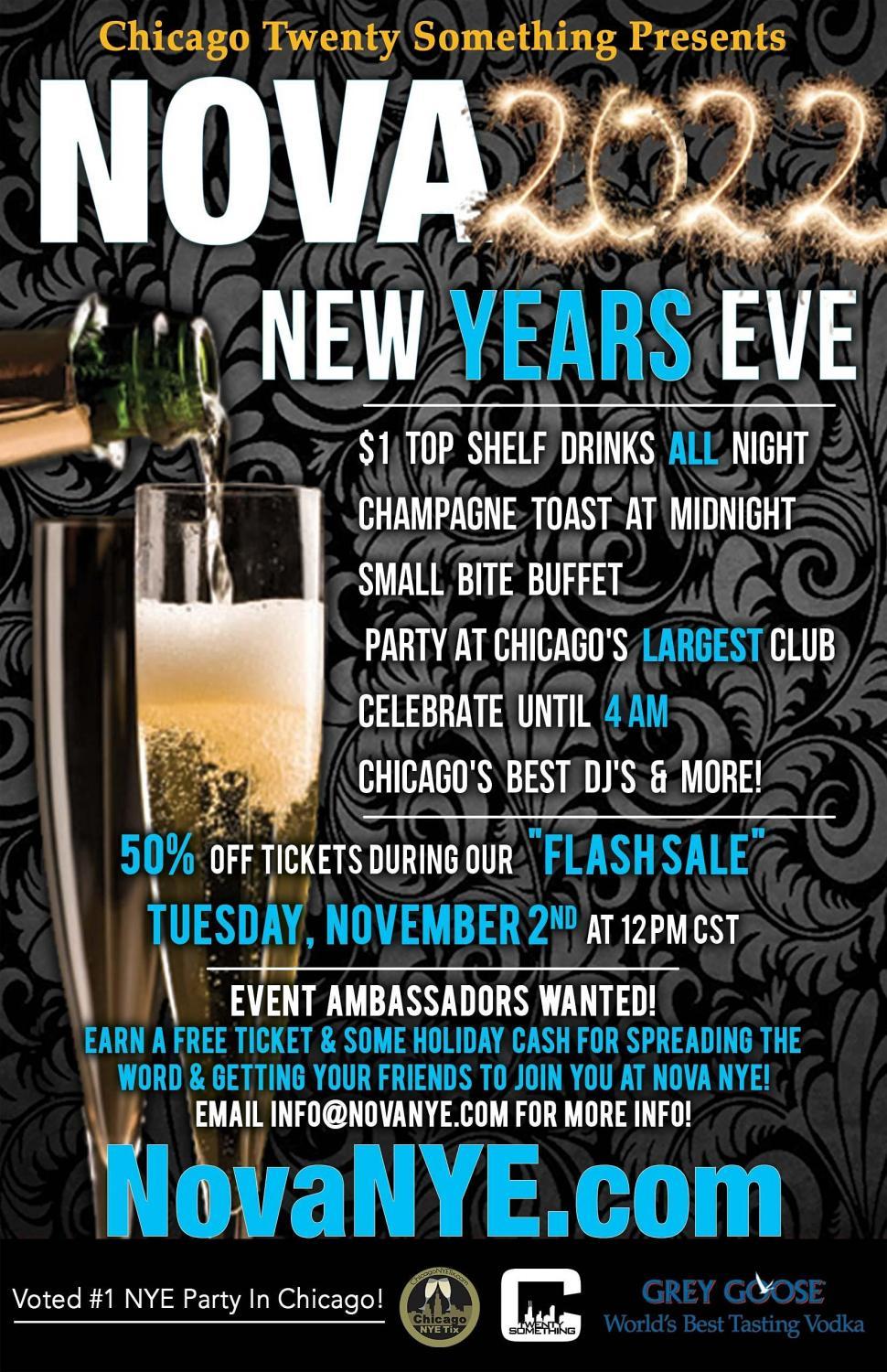 Nova New Year's Eve-#1 Party in Chicago For Recent Grads & College Students