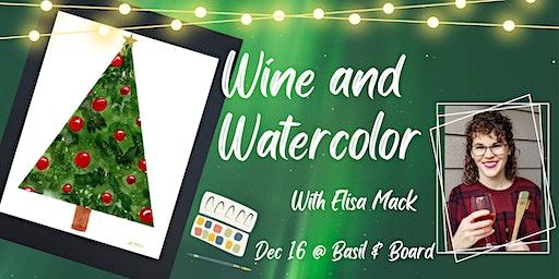 Holiday Wine and Watercolor