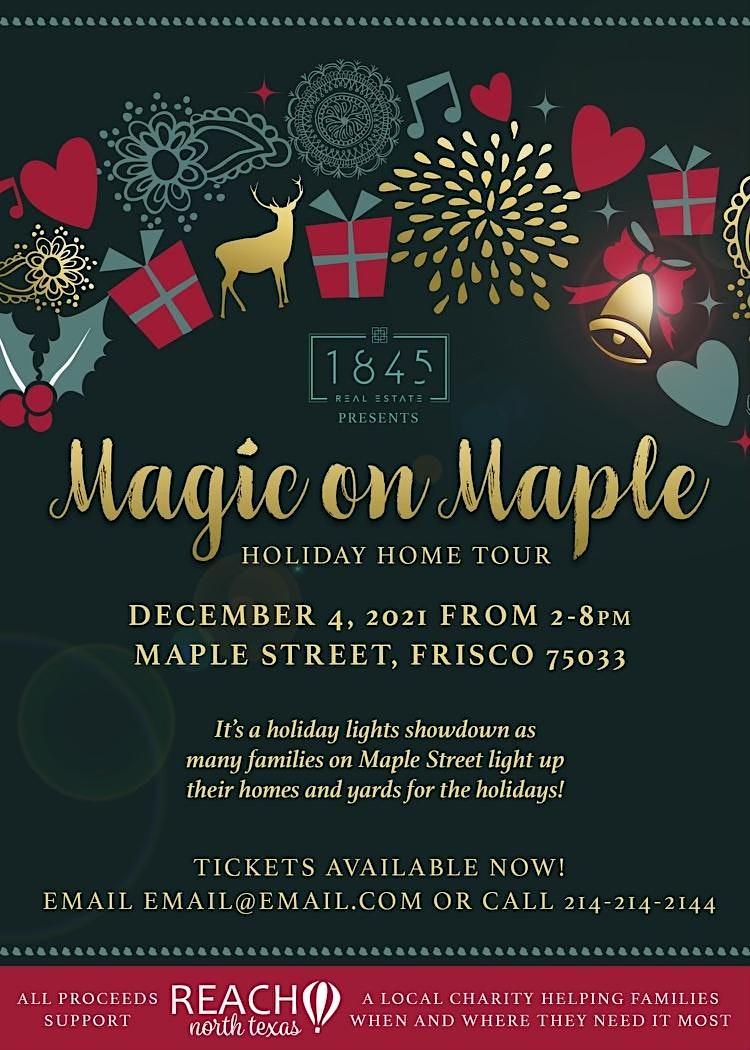 Magic on Maple Holiday Home Tour
Sat Dec 3, 2:00 PM - Sat Dec 3, 8:00 PM
in 29 days