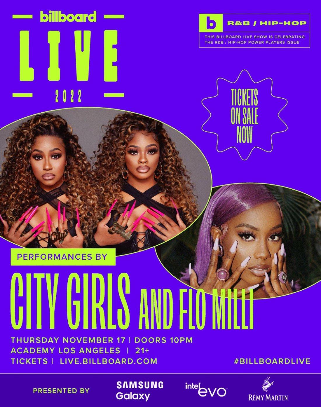 BILLBOARD LIVE: R&amp;B/HIP-HOP – CITY GIRLS AND FLO MILLI PERFORM AT ACADEMY LA