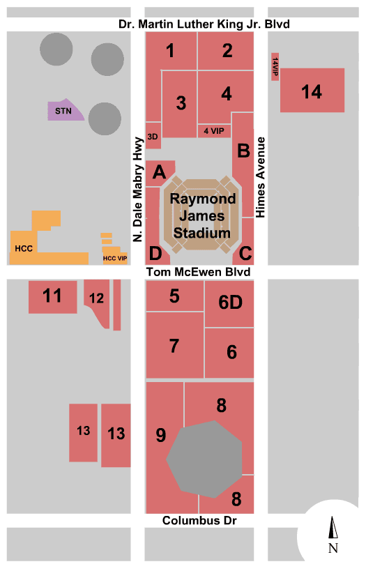 PARKING: Tampa Bay Buccaneers vs. Cincinnati Bengals