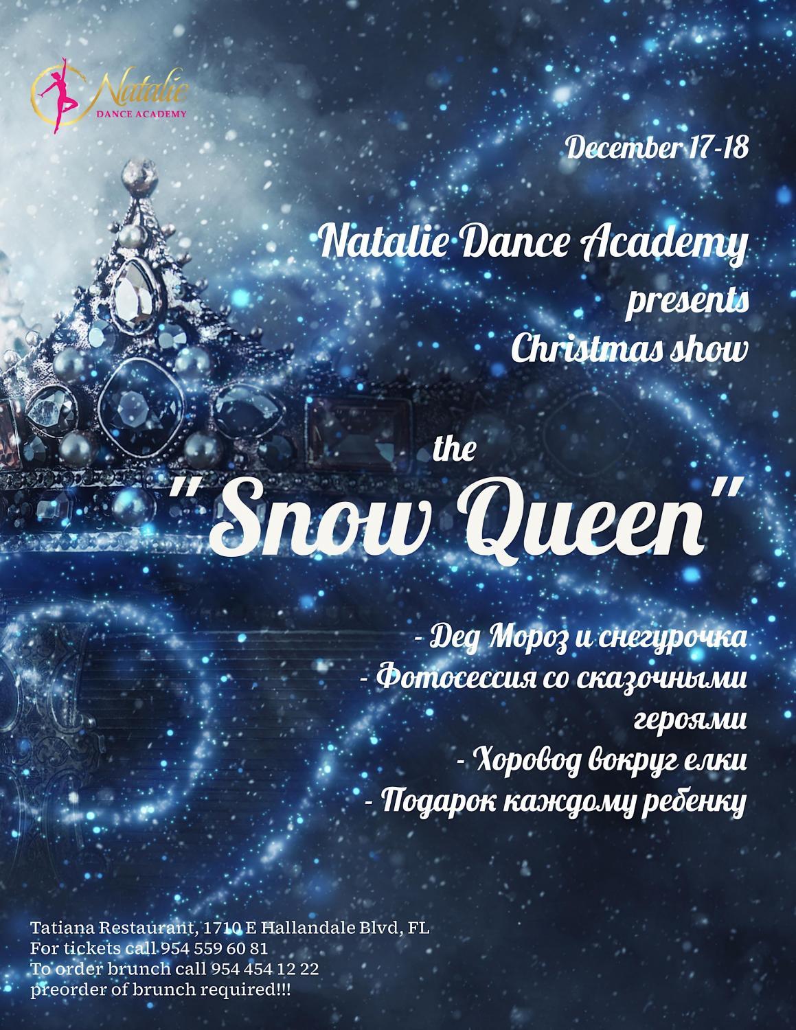 'Snow Queen'- Christmas Fairytale
Sat Dec 17, 12:00 PM - Sat Dec 17, 2:30 PM
in 43 days