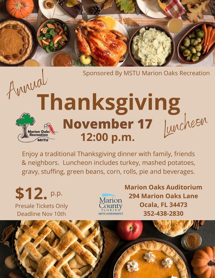 Thanksgiving Community Luncheon
Thu Nov 17, 9:00 AM - Thu Nov 17, 10:30 AM
in 28 days