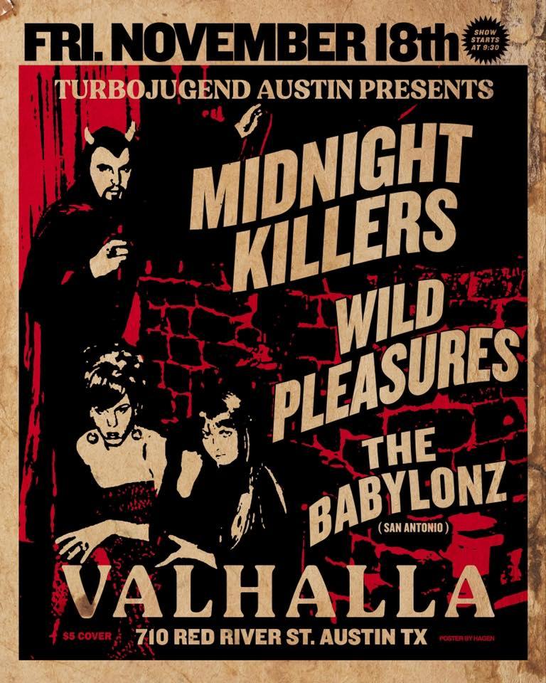 TURBOJUGEND AUSTIN presents: Midnight Killers, Wild Pleasures, The Babylonz