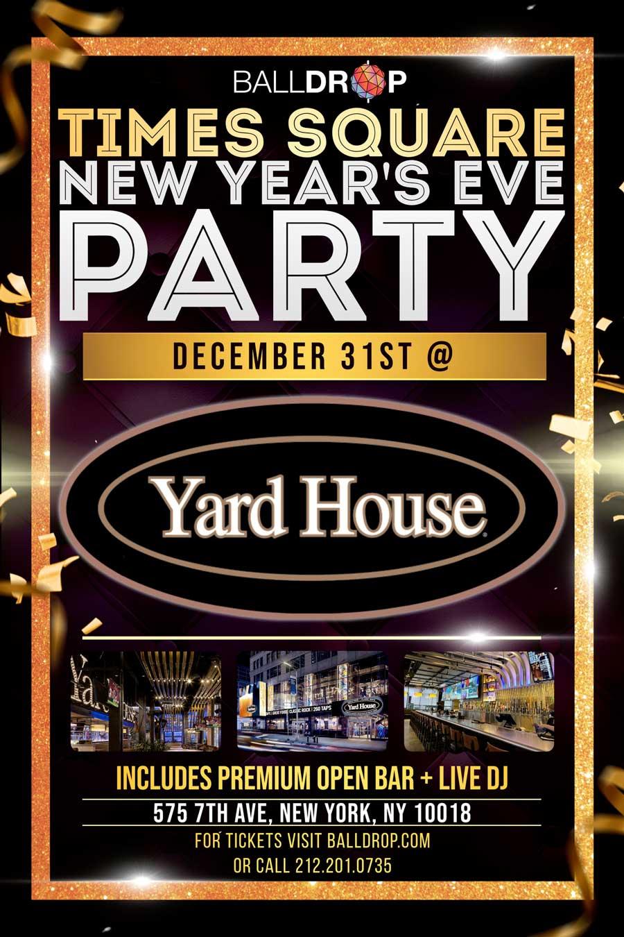 Yard House NYC New Year's Eve