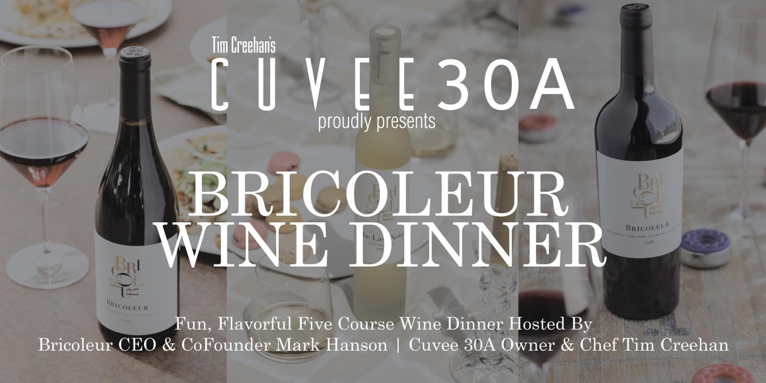 Bricoleur Wine Dinner @Cuvee30A
Wed Nov 9, 5:30 PM - Wed Nov 9, 8:00 PM
in 21 days