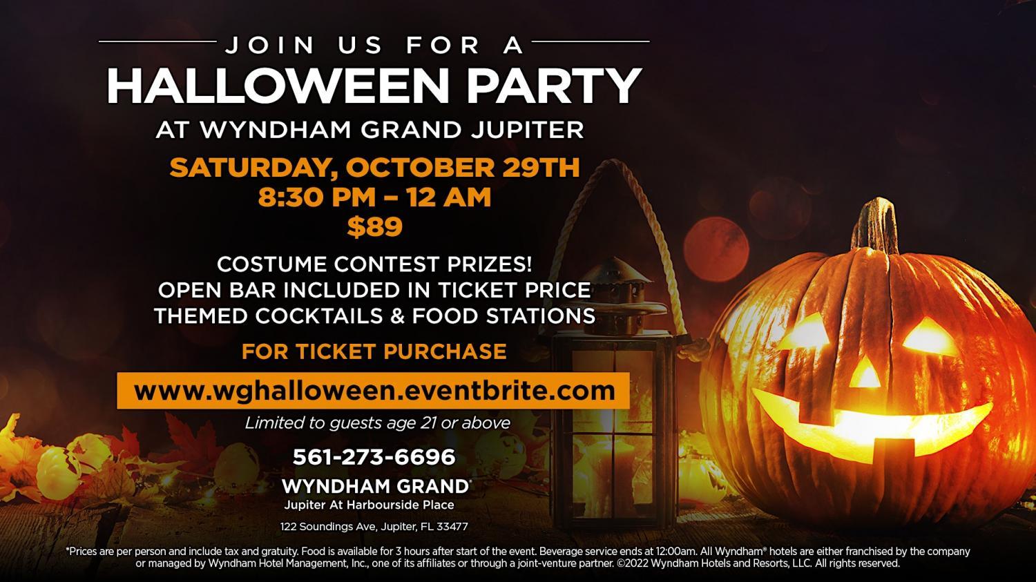 Halloween Party at the Wyndham Grand Jupiter
Sat Oct 29, 8:30 PM - Sun Oct 30, 12:00 AM
in 10 days