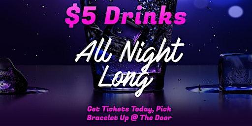 $5 Drinks All Night Long @ Maddhatter Hoboken Bar Only