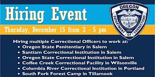 Oregon Department of Corrections Hiring Event!