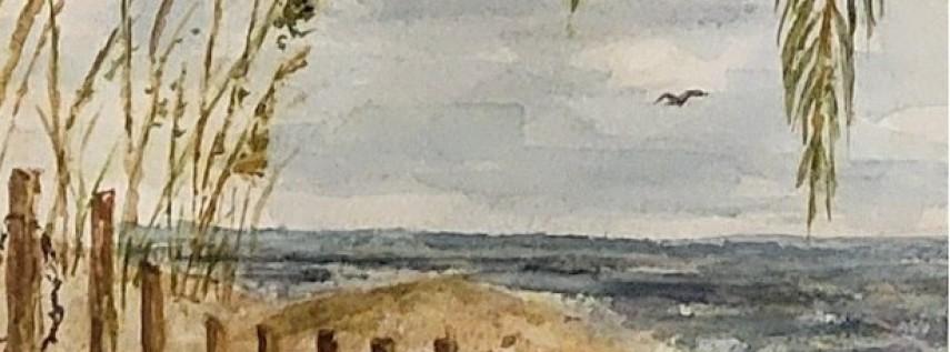 'Sand Fence at Beach' Watercolor Painting Class