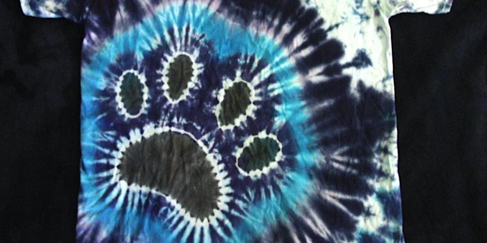 Create your own paw print tie-dye shirt