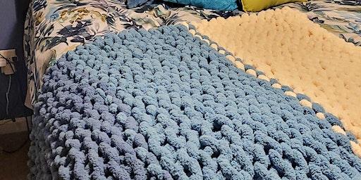 Chunky Fuzzy Hand Knit Blankets