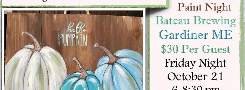 Wood Pallet Paint Night-Pumpkins at Bateau Brewing in Gardiner