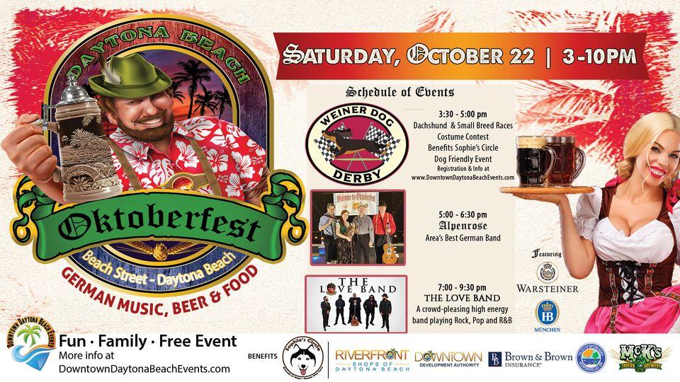 Daytona Beach Oktoberfest
Sat Oct 22, 3:00 PM - Sat Oct 22, 10:00 PM
in 2 days