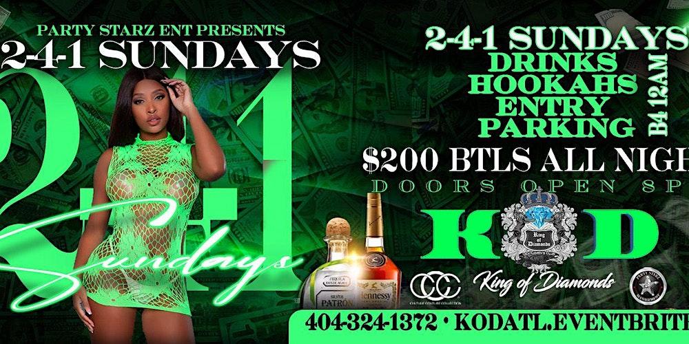 2-4-1 SUNDAYS DRINKS , ENTRY , HOOKAHS ,PARKING BOTTLES