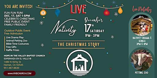 Nativity & Festivity Christmas Free Public Event Petting Zoo Play-12/17 Sat