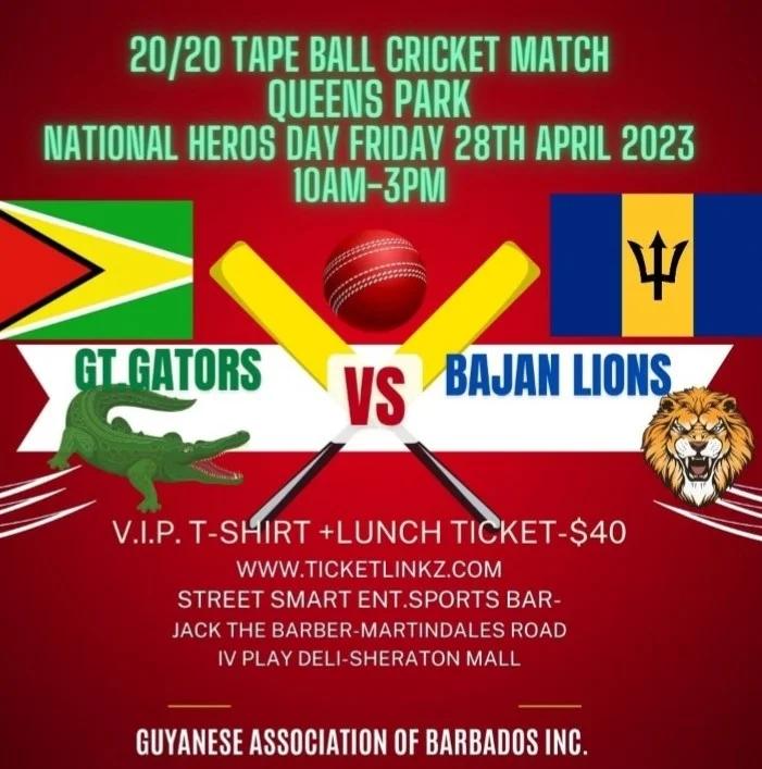 20/20 Tape Ball Cricket Match: T20 Cricket – GT Gators vs Bajan Lions