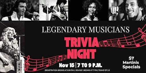 Legendary Musicians Trivia Night in Third Rail