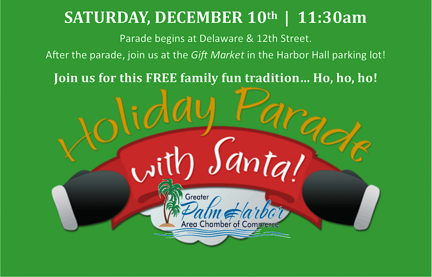 Palm Harbor Annual Holiday Parade
Sat Dec 10, 11:00 AM - Sat Dec 10, 12:00 PM
in 36 days