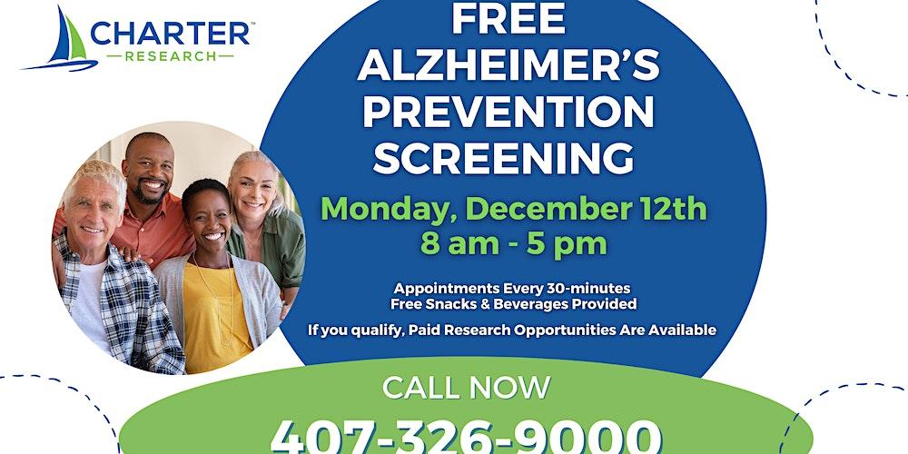 FREE Alzheimer's Prevention Screening - Charter Research Winter Park