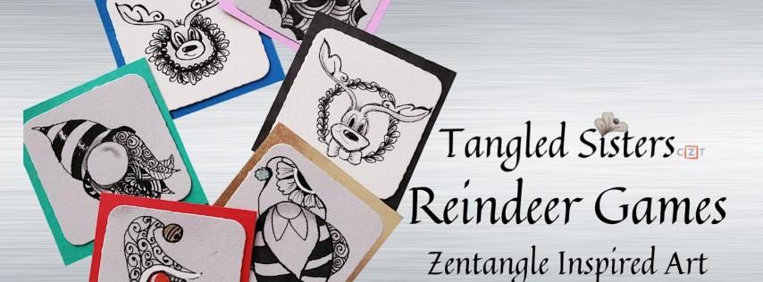 Holiday Elves & Reindeer Gift Tags - Zentangle Inspired Art