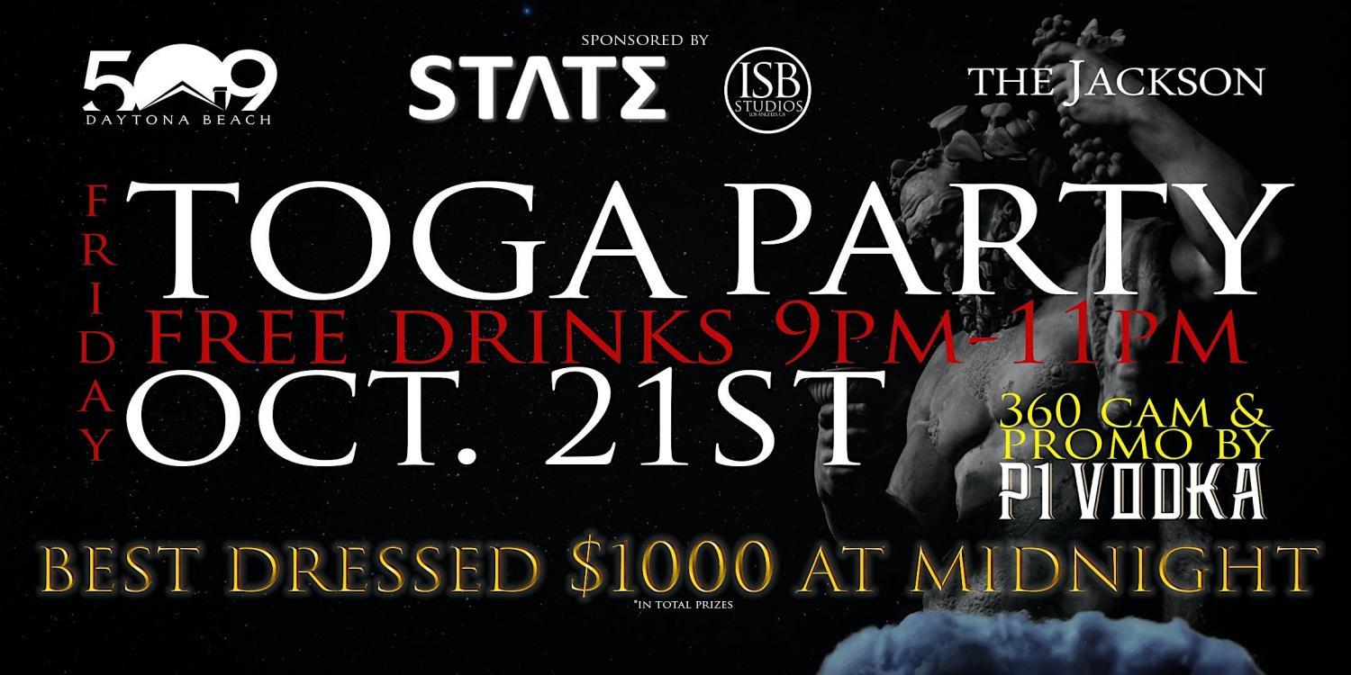 STATE Toga Party- College VIP Ticket Limited Availability
Fri Oct 21, 9:00 PM - Sat Oct 22, 2:00 AM