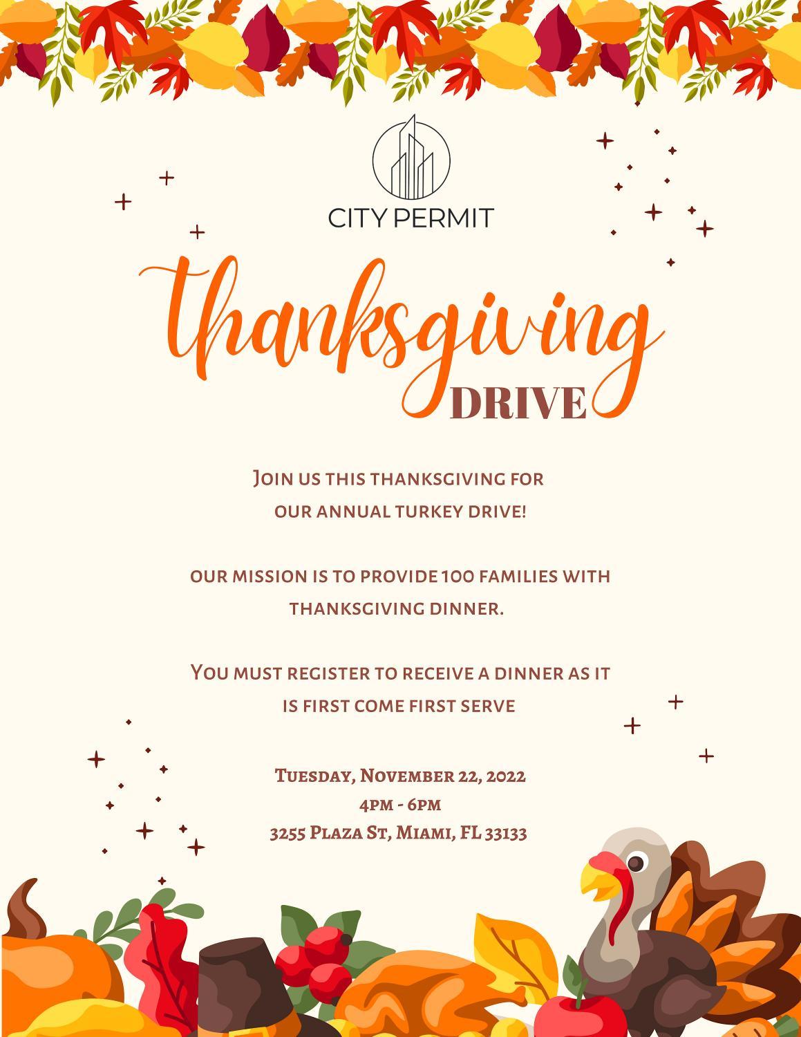 CPF - Thanksgiving Dinner Giveaway
Tue Nov 22, 4:00 PM - Tue Nov 22, 6:00 PM
in 18 days