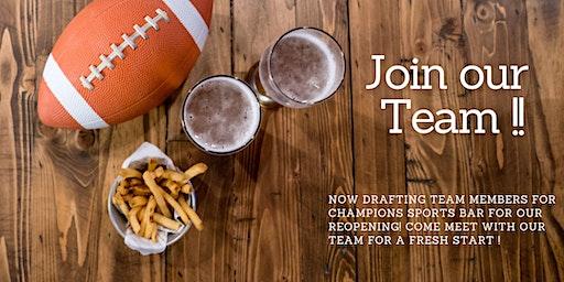 Champions Draft Party Hiring Event