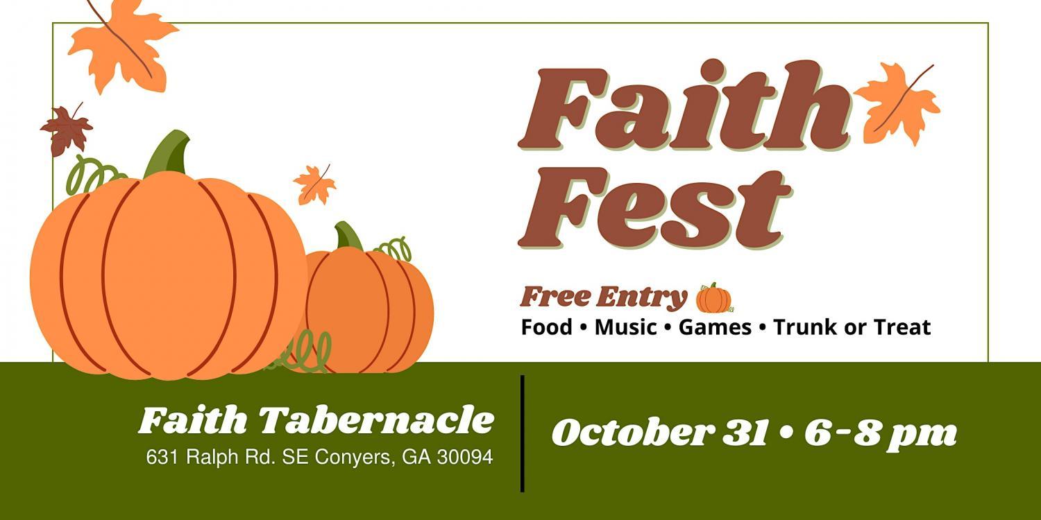 Faith Fest 2022
Mon Oct 31, 6:00 PM - Mon Oct 31, 8:00 PM
in 13 days