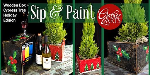 Sip & Paint - Wooden Farm Box + Lemon Cypress Tree