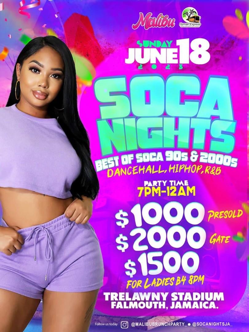 Malibu Soca Nights Best of Soca 90s & 2000s Dancehall, Hiphop, R&B