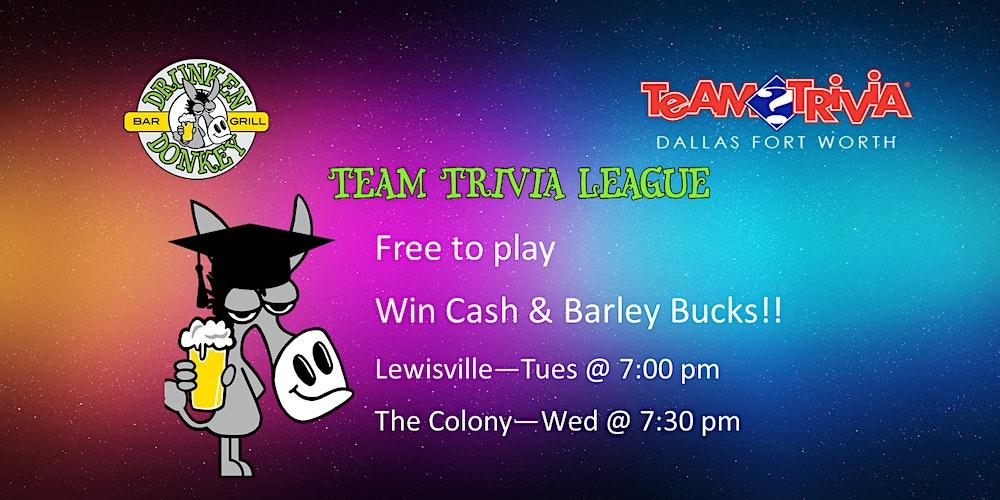 Live Team Trivia League at Drunken Donkey The Colony