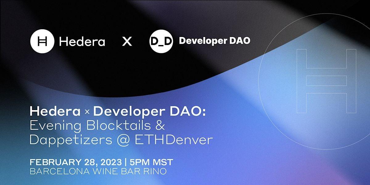 Hedera x Developer DAO: Evening Blocktails &amp; Dappetizers