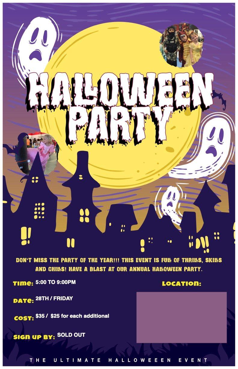Parents' Night Out - Halloween Party
Fri Oct 28, 5:00 PM - Fri Oct 28, 10:00 PM
in 8 days