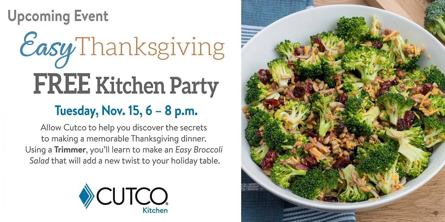 Easy Thanksgiving Free Kitchen Party
Tue Nov 15, 6:00 PM - Tue Nov 15, 8:00 PM
in 11 days